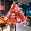 Anahtarlık Tasarımcı Keyrings Creative Cartoon Cr7 Futbol Karakter Meet Zinciri Erkekler için Sevimli Penaltı Cristiano Ronaldo Karakter Backpack Anahtar Çantası Kolye