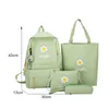 Sacs d'école 4pcs / ensembles d'étudiants sacs à dos avec bracelet ajusté adolescents girl canvas Bag de livre voyage Mochila Messenger sets extérieur