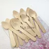 Wooden Ice Cream Spoon Disposable Mini Wood Coffee Spoons Western Dessert Scoop Wedding Party Tableware Kitchen Accessories Th0957 s