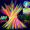 100pcs光るスティックバルク蛍光スティックダンスコンサートパーティーの小道具luminous love letters diy neon weddingクリスマスライト240407