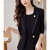 Robes de travail Spring Summer Femmes Vintage Suit Blazer et Sans manchés Dames Loes Workwear Business Interview Formal Two Pieces Sets