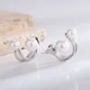 Designer Style Japanese and Pearl Earrings 925 Sterling Silver High-end Niche Fashion Ins 9kun