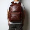Rugzakken NZPJ Leather Heren Backpack Europese en Amerikaanse mode -reistas Vintage Head First Layer Cowhide Leisure Backpack