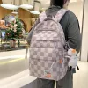 Sacs à dos littéraire carbag à carreaux femelles japonaises petits lycéens fraîches d'écoliers d'école sac à dos de loisir en nylon masculin