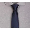 Mens 7cm Navy Blue Tie Design de haute qualité Gentleman Fashion Fashion For Men Business Suit Work Coldie avec boîte cadeau 240412
