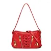 Bag FEMALEE Zipper Design Shoulder Bags For Women Lace Up Fashion Female Trend Underarm Y2K Girls Handbags And Purses