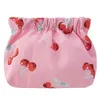 Storage Bags Makeup Bag Floral Print Waterproof Lipstick With Metal Spring Opening For Commute Travel Lightweight Portable