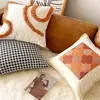 Yastık geometrik beyaz s ins oturma odası sofaluxury kahverengi nordico kanepe tembel estetik ergonomi cojines dekorasyon evi