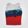 Damestanks meisje crop top splash pigment iridescentie kunst vlag vrouwen kort vest o-neck sexy 3d print blote schouders kleding