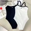 Nuevo diseñador de trajes de baño para mujeres Bikini trajes de baño 2024ss Sexy Solid Cutbed Women One Piece Swimsuit Traje de baño Femenino Playa de verano Bikini de natación