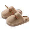 Slippers Women Winter 2024 Men Cute Christmas Antler Elk Warm Cartoon Soft Platform Indoor Home Slides Thick Sole House