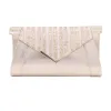 Embrayages en cuir solide Sac d'embrayage brillant Décoration décoration de mariage Soupchée rectangle sac à bandoulière