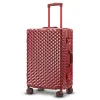 キャリーオンズ高品質のアルミニウムフレームトロリースーツケース、トロリー荷物ケース、車輪の上のスーツケース、ビジネスシルバーローリング荷物