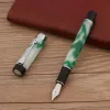 Pens Luxury Jinhao 100 Fountain Pen Acrylic Jade Chinese Cabbage Silver Spin Bend Nib Stationery Office School Supplies Writing New