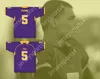 Niestandardowy numer nazwy męski/dzieci Mike Evans 5 Ball High School Tors Purple Football Jersey Top zszyte s-6xl