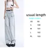 Jeans pour femmes coréen au printemps automne Fashion Fashion 2024 High Waist Fmotping Straight Denim pantalon Y2K Cargo Streetwear Pantal