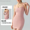 Desginer Als Yoga Aloe Skirt Shirt Clothe Short Woman Solid Color Base Dress Suspender Vest Summer with Chest Pad Sexy Tight Fitting Slimming and Buttocks Wrapped Spo