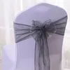 50pcs Organza Chair Sashes Knot Bands Bows for for Wedding Party Banquet Event Country Decoration 240407