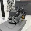 Designer Luxury Brand Heels Summer Sandals Classic Women's Shoes French Dress Shoes Dance Shoes New Sexy 10cm Ladies Wedding Metal Buckle Heels Women's Shoes Size 35-41