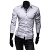 Slanke fit heren gestreepte shirts met lange mouwen grijs mannelijke camisa sociale kleding chemise homme camisas para hombre 240419