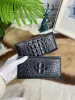 Plånböcker lyxiga affärsmän plånböcker krokodil läder mynt fickkort hållare kort carteira casual plånbok kvalitet män mode handväska