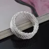 Clusterringen 2024 925 Sterling Silver Mesh Interwoven Ring For Woman Wedding Engagement Fashion Party Sieraden Gift