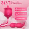 Vibrador de juguete de sexo de rosa, vibrador de lamer de lengua del clítoris 2in1 con 18 modos de vibración para pezones de consoladores de clítoris, dispositivo de estimulación sexual de rosa, juguetes sexuales para mujeres para mujeres