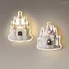 Wall Lamps Pink Castle Romantic Princess Room Bedside Lamp Modern Creative Dream Children's Girl Bedroom Lights