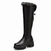 Stivali da donna Snow Calda pelliccia Casualmente Scarpe invernali impermeabili Inverno signore Ragazze High Girls Black White Long 43