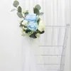Dekorative Blumen Stuhl Rückenblume künstliche Seiden Rose Hochzeit Bankett Brautjungfer Halten Dekorationspfografie Requisiten