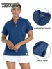 Tacvasen upf 50 vneck Kurzarm T -Shirts Damen Sunuv Protection T -Shirts Golf Tennis Outdoor Sport Fitness Pullover Tops 240416