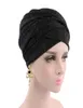 Donne India Hat Hat Muslim Cancer Cancer Chemio Cappello Cappuochi Scarf Turn Torban Capo Capo di cotone Casual Blend Comfort Materiale morbido1115948