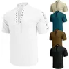 Camiseta de manga corta para hombres algodón y lino liderado por ropa de cama de verano