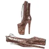 Chaussures de danse Auman Ale 23cm / 9Inches en daim supérieur sexy exotique haute plate-forme de talon fête des femmes bottes Pole 035