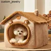 Domy dla psów Kennes Akcesoria Składana mata łóżka hodowca dla małych średnich psów Koty zimowe ciepłe kota gniazdo produkty dla zwierząt domowych Pets Puppy Cave Sofa 230923