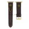 Apple Watch Strap 38mm 40mm IWatch 3 4 5 6 7 8シリーズバンドデザイナーフラワーブラックリンクチェーンリストバンドNN67736Gのファッション本革の時計バンド