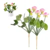 Flores decorativas 2 PCs Plantas artificiais de decoração de lótus