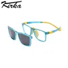 Kirka Tr90 Clip-on Sunglasses For Kids Couleur solide Glêmes de soleil magnétique Lunettes polarisées Polarized Brand Brand Design 240412