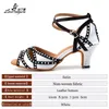 Dansskor Ladingwu 2024 Shine Rhinestone Latin Women's Salsa Soft Bottom Ballroom Party Satin White Sandals