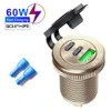 جديد 12V 24V شاحنة شحن Outlet Socket Golf 6 5 7 الملحقات PD النوع C و QC3.0 محول منفذ USB للسيارة