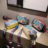 Bolsas PU Graffiti Bolsas de Crossbody Bolsas de Luxúria Strap Strap Bolsa de Câmera Moda Versátil Senhoras Bolsas de ombro