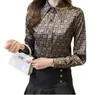 Women's silk Blouses 2024 Classic Plaid lapel Shirt Spring Autumn Loose Thin Temperament Top Fashion Geometric Shirts Blouse For Women