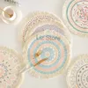 Mappeto Nordic Place Stampa da 33 cm tavolo Rame Cotton Round Cup Coaster Decorazione per la casa Tabella da pranzo Pochemat TH0793 MATTURA DI MARIE