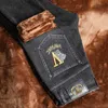 Herren Jeans Designer Winter Plüsch und dicker Jeans Herrenkoreaner Stretch Gerade, High-End-Kristall Velvet Medusa Sticked Hosen Wlur