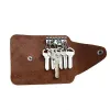 Wallets LEACOOL Genuine Cow Leather Key Wallet Card Holder Business Organizer Housekeeper Keychain Purses Men Women Pocket Car Keys Bag