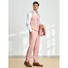 Męskie garnitury eleganckie różowe szczupłe mężczyzn garnitujące trzy kawałki (kamizelka spodni)