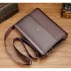 Mens Shoulder Briefcases PU Leather Executives Designer Business Office A4 File Ipad Square Side Messenger Crossbody Bag Male 240418