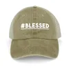 Boinas abençoadas Hashtag Design Christian Design Cowboy Hat Big Sizer Trucker Cap for Man Women's