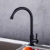 Robinets de cuisine Faucet Mablack de style Europe 304 en acier inoxydable Single Cold Tap 360 Swivel Design Eau