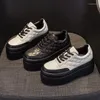 Lässige Schuhe 8cm Kuh echte Leder Chunky Sneakers Mode Frauen vulkanisieren Keilplattform Comfy Pumps gemischte Farbe